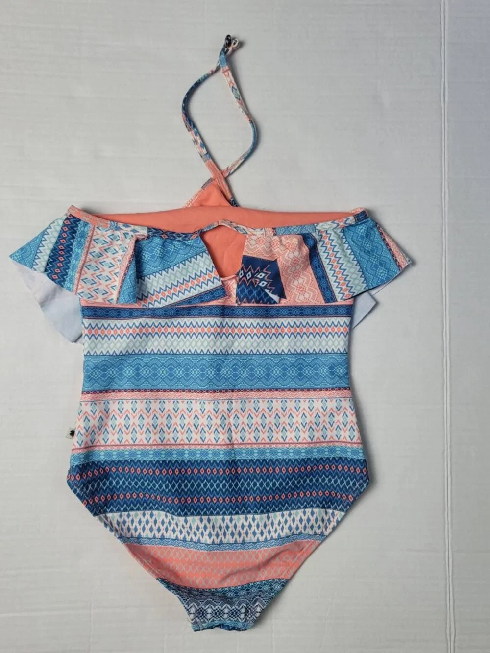 Lucky Brand Girls One Piece Swimsuit Geometric Print Size M 8/10 NWT